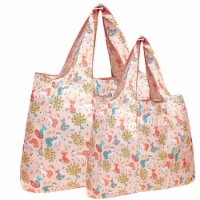 Wrapables Large & Small Foldable Tote Nylon Reusable Bags, Set of 2, Fantastic Creatures