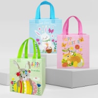 Wrapables Non-woven Easter Gift Bags, Easter Treat Bags for Egg Hunt (Set of 8), Bunnies