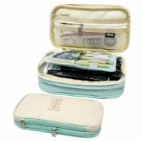 Wrapables Large Capacity Expandable Pencil Pouch for Stationery Tools, Aqua