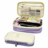 Wrapables Large Capacity Expandable Pencil Pouch for Stationery Tools, Lavender