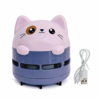 Wrapables Mini Portable USB Desktop Vacuum, Lilac Kitty