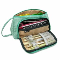 Wrapables Large Capacity Portable Pencil Pouch for Stationery Supplies, Green