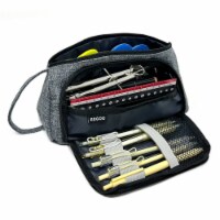 Wrapables Large Capacity Portable Pencil Pouch for Stationery Supplies, Black