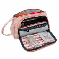 Wrapables Large Capacity Portable Pencil Pouch for Stationery Supplies, Coral