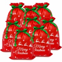 Wrapables Non Woven Christmas Holiday Drawstring Gift Bags Set of 8 Red Green 8 Pieces Fry s Food Stores