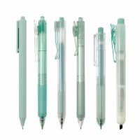 Wrapables Retractable Rollerball Pens and Highlighter Set, 0.5mm (Set of 6), Mint