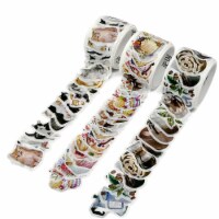Wrapables 3 Rolls Decorative Washi Tape Stickers for Scrapbooking (300 pcs), Coffee & Cakes