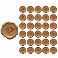 Wrapables Adhesive Wax Seal Stickers for Envelopes & Invitations (30pcs), Bronze Rosemary