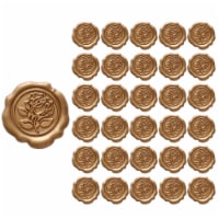Wrapables Adhesive Wax Seal Stickers for Envelopes & Invitations (30pcs), Bronze Rose