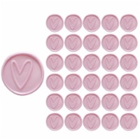 Wrapables Adhesive Wax Seal Stickers for Envelopes & Invitations (30pcs), Pink Heart