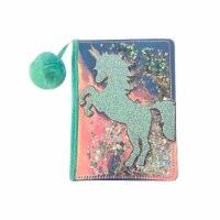 Wrapables Plush Journal, A5 Lined Notebook Diary, Sparkling Unicorn