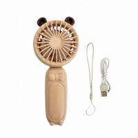 Wrapables Mini Portable Rechargeable USB Fan, Beige Bear