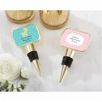 Kate Aspen 11189GD-BB Personalized Gold Bottle Stopper with Epoxy Dome - Baby Shower