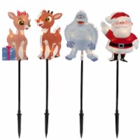 Northlight Set of 4 Lighted Rudolph and Friends Christmas Pathway Markers - Clear Lights