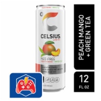 CELSIUS® Fizz Free Peach Mango Green Tea Energy Drink Can Perspective: Main