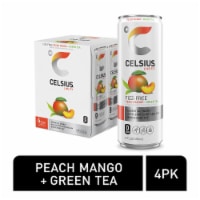 CELSIUS® Peach Mango Green Tea Energy Drink Multipack Cans Perspective: Main