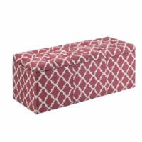 Furniture of America Haas Contemporary Fabric Storage Ottoman in Red