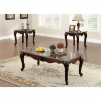 Furniture of America Colvardo Wood 3-Piece Coffee Table Set in Dark Cherry