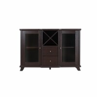 Furniture of America Anglex Wood Buffet with Wine Rack in Cappuccino