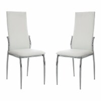 Furniture of America Gera Faux Leather Highback Side Chairs in White (Set of 2)
