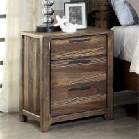 Furniture of America Bickson Wood 3-Drawer Nightstand in Rustic Natural Tone
