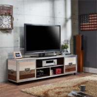 Furniture of America Micah Modern Metal TV Stand with Casters in Multi-color