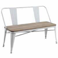Furniture of America Mayfield Industrial Metal Base Dining Bench in White