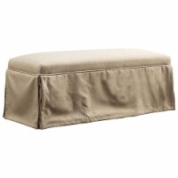 Furniture of America Dokka Fabric Skirted Upholstered Bench in Beige