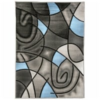 Furniture of America Libby Fabric 5'x7'2  Area Rug in Charcoal and Blue