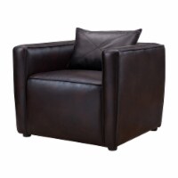 Furniture of America Charlie Modern Vinyl Upholstered Accent Chair in Brown