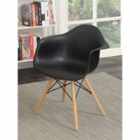 Furniture of America Ashton Plastic Dining Arm Chair in Black (Set of 2)