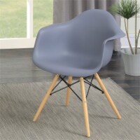 Furniture of America Ashton Plastic Dining Arm Chair in Gray (Set of 2)