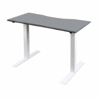 Furniture of America Seantay Metal Adjustable Short Desk with USB in Gray