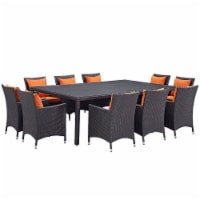 Convene 11 Piece Outdoor Patio Dining Set - Espresso Orange