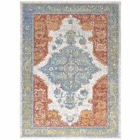 Citlali Distressed Southwestern Aztec 8x10 Area Rug - Multicolored