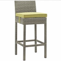 Conduit Outdoor Patio Wicker Rattan Bar Stool - Light Gray Peridot