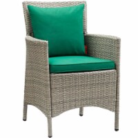 Conduit Outdoor Patio Wicker Rattan Dining Armchair - Light Gray Green
