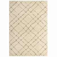 Jubilant Verona Abstract Geometric 5x8 Shag Area Rug - Creame and Beige