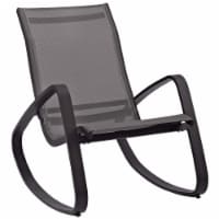 Traveler Rocking Outdoor Patio Mesh Sling Lounge Chair - Black Black