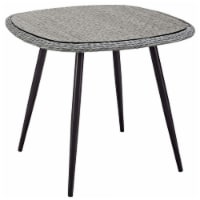 Endeavor 36 Outdoor Patio Wicker Rattan Dining Table - Gray