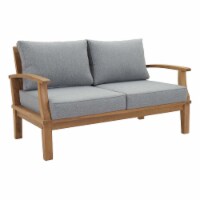 Marina Outdoor Patio Teak Loveseat - Natural Gray