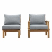 Marina 2 Piece Outdoor Patio Teak Set - Natural Gray