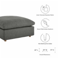 Commix Down Filled Overstuffed Ottoman - Gray