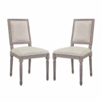 Court Dining Side Chair Upholstered Fabric Set of 2 - Beige