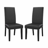 Parcel Dining Side Chair Vinyl Set of 2 - Black