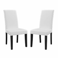 Parcel Dining Side Chair Vinyl Set of 2 - White