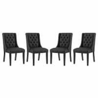 Baronet Dining Chair Vinyl Set of 4 - Black