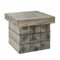 Manteo Rustic Coastal Outdoor Patio Side Table Light Gray
