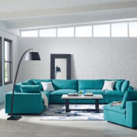Commix Down Filled Overstuffed 6 Piece Sectional Sofa Set - Teal