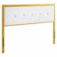 Teagan Tufted Queen Performance Velvet Headboard - Gold White